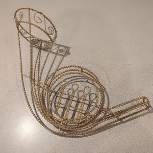 Vintage Mid-Century twisted metal French horn